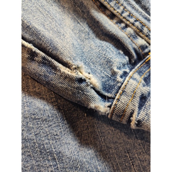 HAVANA‎ JACK'S Womens 1x Blue Denim Jeans Jacket Shacket Distressed 1295 - Picture 10 of 11